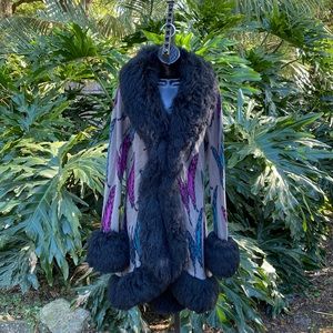 Betsey Johnson Black and Purple Cardigan